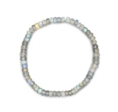 Natural Labradorite Beaded Bracelet with Adjustable Fit